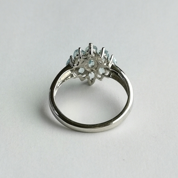 Brazilian Blue Topaz Ring Sterling Silver Size 7.25 🆕 - Picture 9 of 12